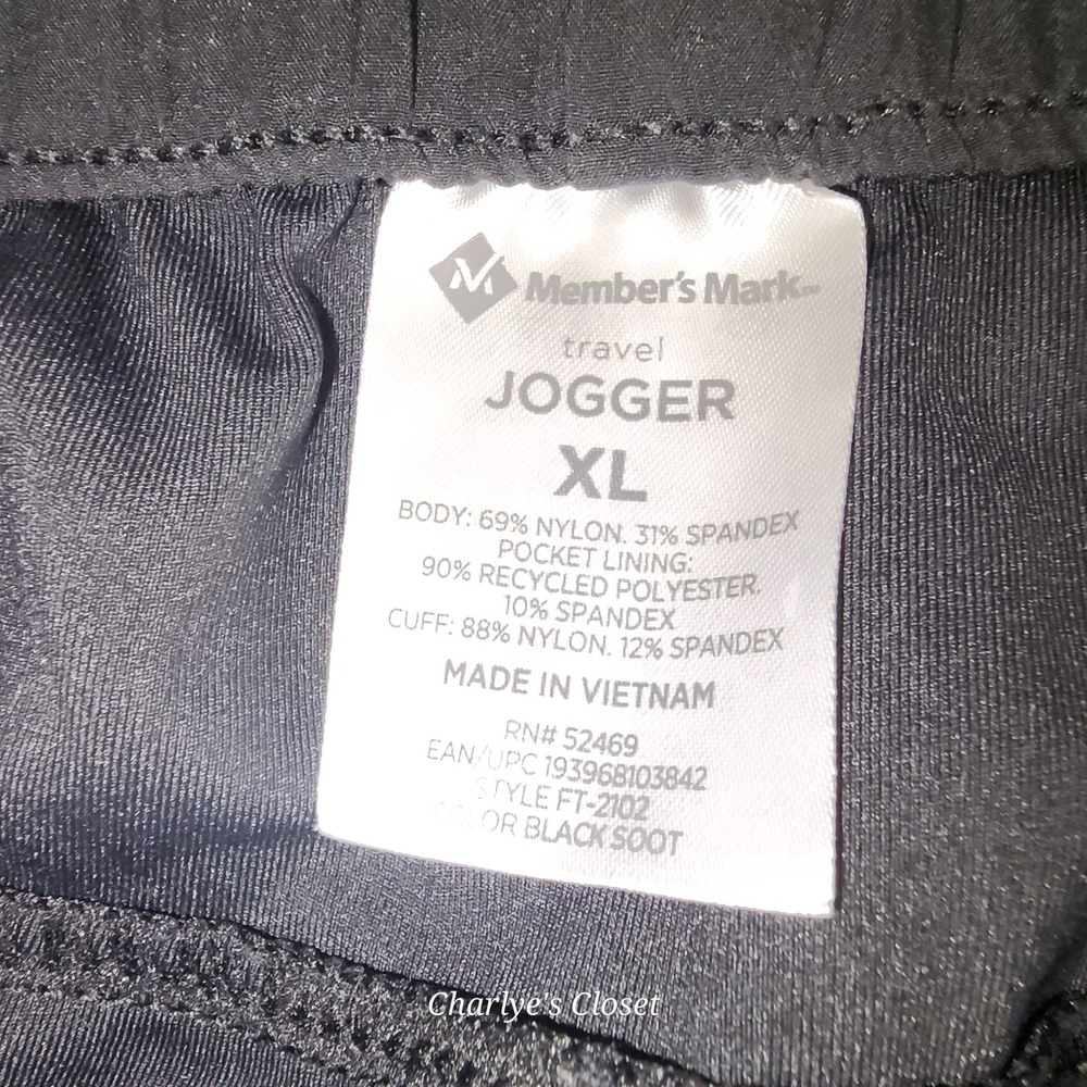 Member's Mark Travel‎ Jogger Womens XL Black NWOT Soft Stretch Travel Comfort - Picture 6 of 7